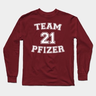 Vaccine pride: Team Pfizer (white college jersey typeface) Long Sleeve T-Shirt